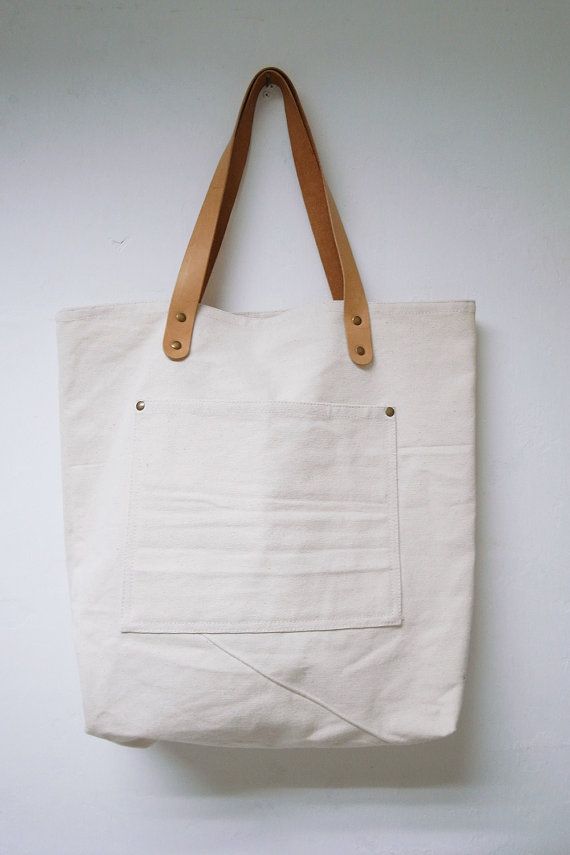 Leather Handle Tote Bag Idea